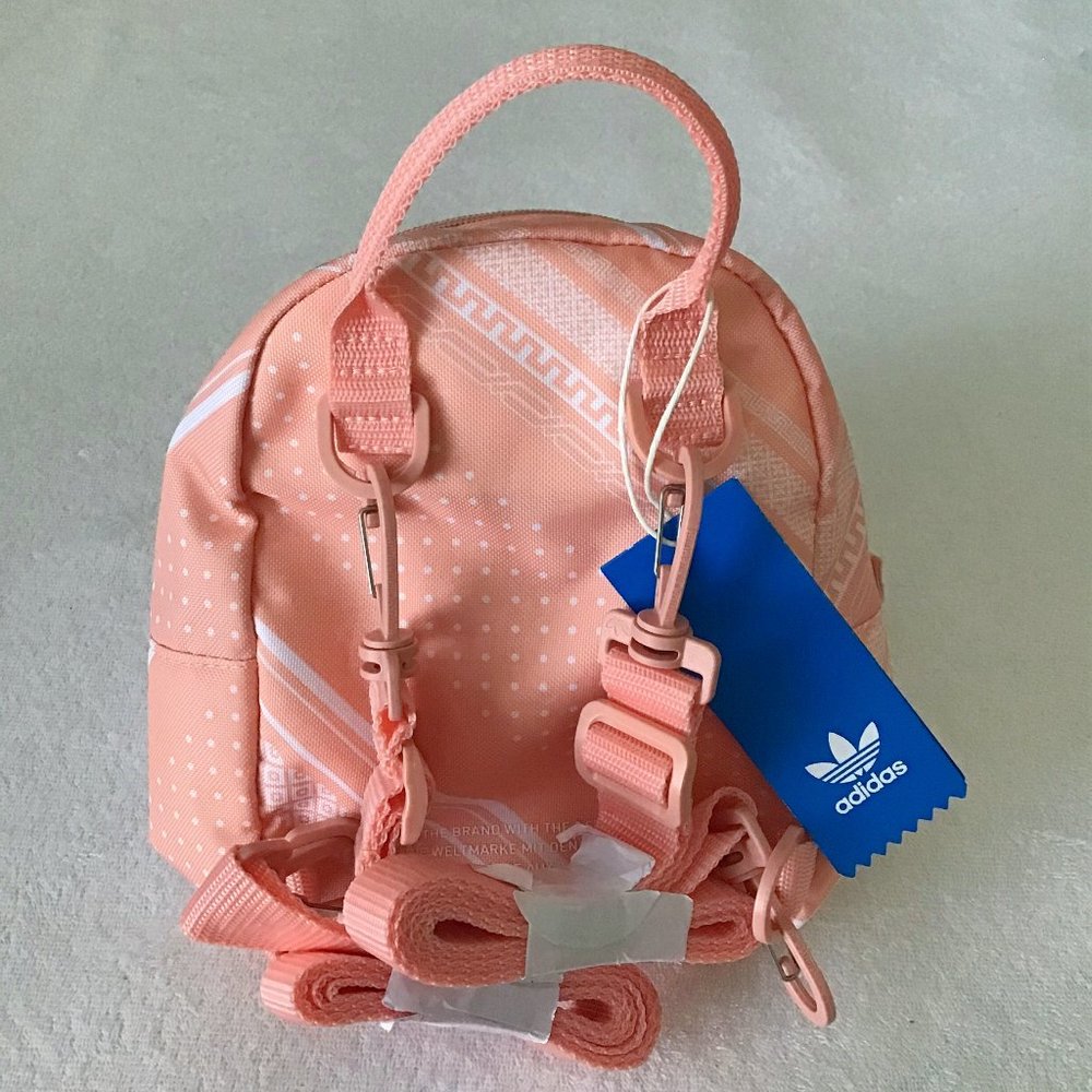 Adidas Pink Bandana Print Mini Logo Backpack - Picture 7 of 8